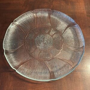 Arcoroc France Fleur 12 3/4” Clear Glass Large Platter Serving Dish Plater